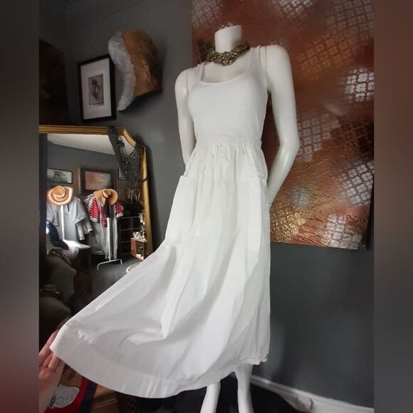 Zara Cotton Combination Midi Dress - Picture 1 of 12